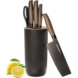 Chef Knife. Kitchen Knives for Cutting, Cooking 6 Piece Set Safe Stainless Steel